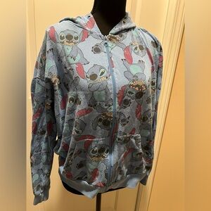 Blue Stitch Patterned Hoodie